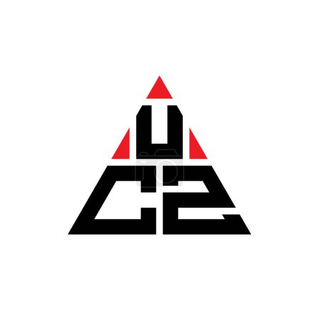 Illustration for UCZ triangle letter logo design with triangle shape. UCZ triangle logo design monogram. UCZ triangle vector logo template with red color. UCZ triangular logo Simple, Elegant, and Luxurious Logo. - Royalty Free Image