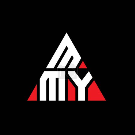 Illustration for MMY triangle letter logo design with triangle shape. MMY triangle logo design monogram. MMY triangle vector logo template with red color. MMY triangular logo Simple, Elegant, and Luxurious Logo. - Royalty Free Image