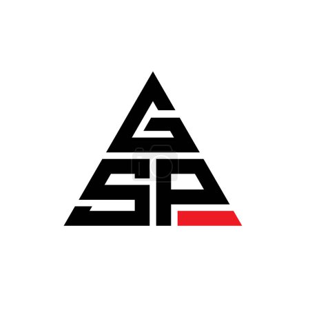Illustration for GSP triangle letter logo design with triangle shape. GSP triangle logo design monogram. GSP triangle vector logo template with red color. GSP triangular logo Simple, Elegant, and Luxurious Logo. - Royalty Free Image
