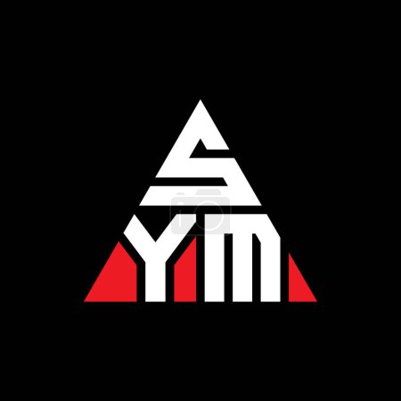 Ilustración de Diseño de logotipo de letra triangular SYM con forma de triángulo. Diseño del logotipo del triángulo SYM monograma. Plantilla de logotipo de vector triangular SYM con color rojo. Logo triangular SYM Logotipo simple, elegante y lujoso. - Imagen libre de derechos
