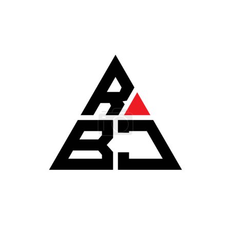 Téléchargez les illustrations : RBJ lettre triangle logo design avec forme de triangle. RBJ logo triangle design monogramme. Modèle de logo vectoriel triangle RBJ avec couleur rouge. Logo triangulaire RBJ Logo simple, élégant et luxueux. - en licence libre de droit