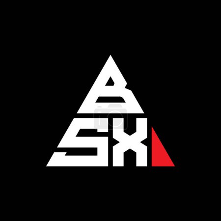 Ilustración de Diseño del logotipo de letra de triángulo BSX con forma de triángulo. Monograma de diseño del logotipo del triángulo BSX. Plantilla de logotipo de vector de triángulo BSX con color rojo. Logotipo triangular BSX Logotipo simple, elegante y lujoso. - Imagen libre de derechos