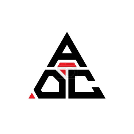 Illustration for AOC triangle letter logo design with triangle shape. AOC triangle logo design monogram. AOC triangle vector logo template with red color. AOC triangular logo Simple, Elegant, and Luxurious Logo. - Royalty Free Image