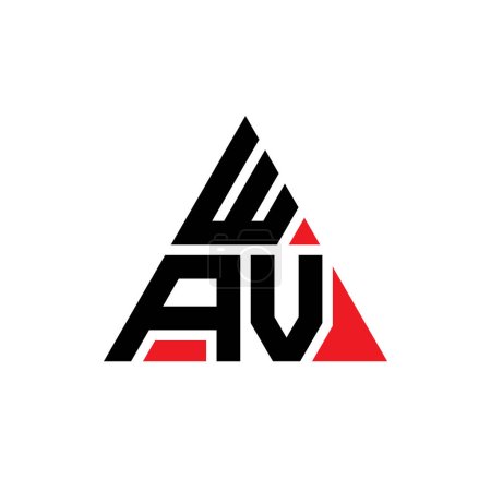 Ilustración de Diseño del logotipo de letra de triángulo WAV con forma de triángulo. Monograma de diseño del logotipo del triángulo WAV. Plantilla de logotipo de vector de triángulo WAV con color rojo. Logotipo triangular WAV Logotipo simple, elegante y lujoso. WAV - Imagen libre de derechos