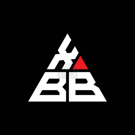 Illustration for XBB triangle letter logo design with triangle shape. XBB triangle logo design monogram. XBB triangle vector logo template with red color. XBB triangular logo Simple, Elegant, and Luxurious Logo. - Royalty Free Image
