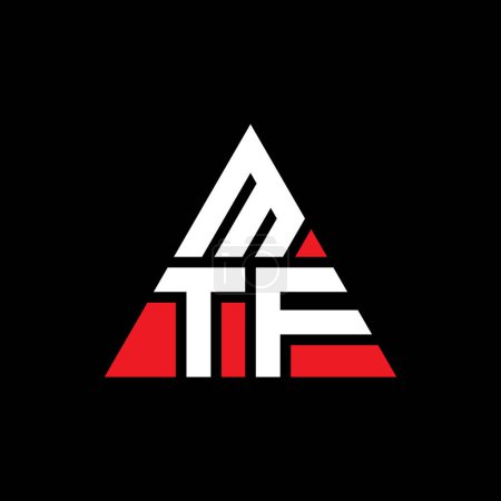 Ilustración de Diseño del logotipo de la letra del triángulo MTF con forma de triángulo. Diseño del logotipo del triángulo MTF monograma. Plantilla de logotipo de vector de triángulo MTF con color rojo. Logo triangular MTF Logotipo simple, elegante y lujoso. - Imagen libre de derechos