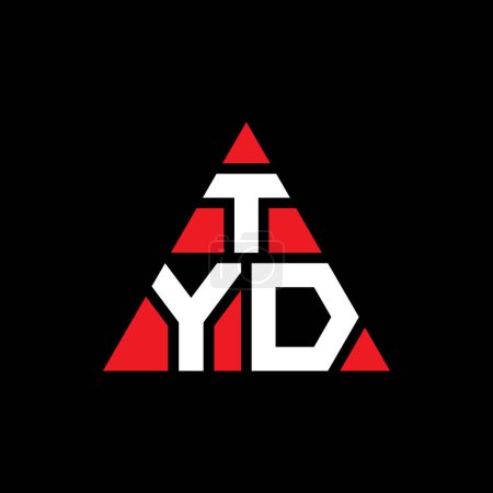 Illustration for TYD triangle letter logo design with triangle shape. TYD triangle logo design monogram. TYD triangle vector logo template with red color. TYD triangular logo Simple, Elegant, and Luxurious Logo. - Royalty Free Image