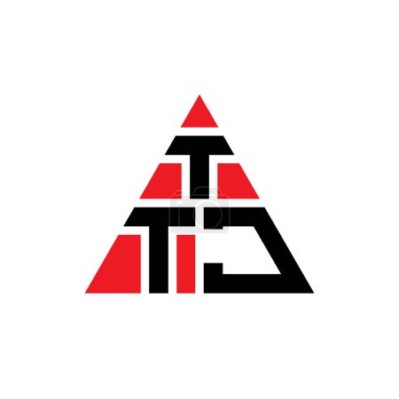 Téléchargez les illustrations : TTJ triangle lettre logo design avec forme de triangle. TTJ triangle logo design monogramme. Modèle de logo vectoriel triangle TTJ avec couleur rouge. Logo triangulaire TTJ Logo simple, élégant et luxueux. - en licence libre de droit