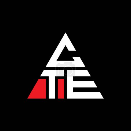 Illustration for CTE triangle letter logo design with triangle shape. CTE triangle logo design monogram. CTE triangle vector logo template with red color. CTE triangular logo Simple, Elegant, and Luxurious Logo. - Royalty Free Image