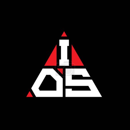 Ilustración de Diseño de logotipo de letra de triángulo IOS con forma de triángulo. Diseño del logotipo del triángulo IOS monograma. Plantilla de logotipo del triángulo IOS con color rojo. Logo triangular IOS Logotipo simple, elegante y lujoso. - Imagen libre de derechos