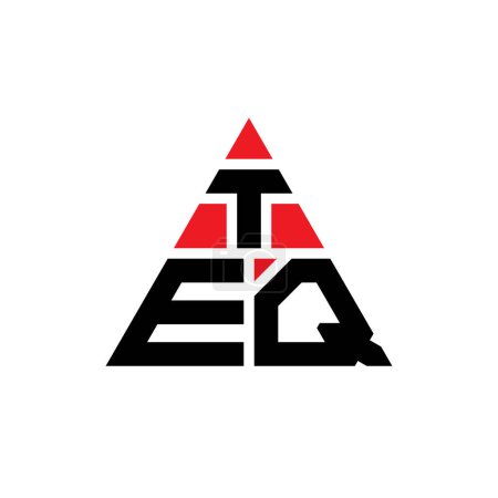 Illustration for TEQ triangle letter logo design with triangle shape. TEQ triangle logo design monogram. TEQ triangle vector logo template with red color. TEQ triangular logo Simple, Elegant, and Luxurious Logo. - Royalty Free Image