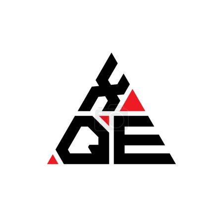 Illustration for XQE triangle letter logo design with triangle shape. XQE triangle logo design monogram. XQE triangle vector logo template with red color. XQE triangular logo Simple, Elegant, and Luxurious Logo. - Royalty Free Image