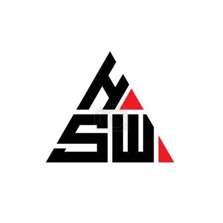 Ilustración de Diseño del logotipo de la letra del triángulo HSW con forma de triángulo. Monograma de diseño del logotipo del triángulo HSW. Plantilla de logotipo de vector de triángulo HSW con color rojo. Logotipo triangular HSW Logotipo simple, elegante y lujoso. - Imagen libre de derechos