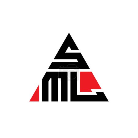Illustration for SML triangle letter logo design with triangle shape. SML triangle logo design monogram. SML triangle vector logo template with red color. SML triangular logo Simple, Elegant, and Luxurious Logo. - Royalty Free Image