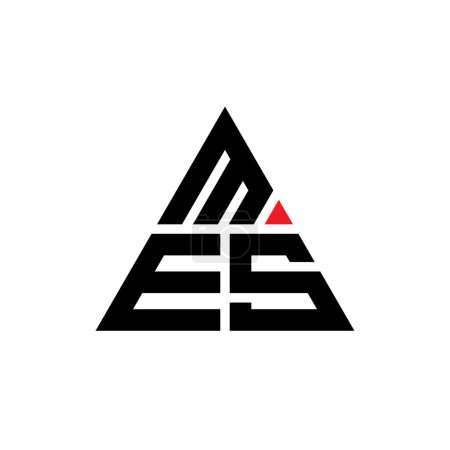 Illustration for MES triangle letter logo design with triangle shape. MES triangle logo design monogram. MES triangle vector logo template with red color. MES triangular logo Simple, Elegant, and Luxurious Logo. - Royalty Free Image