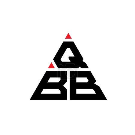 Illustration for QBB triangle letter logo design with triangle shape. QBB triangle logo design monogram. QBB triangle vector logo template with red color. QBB triangular logo Simple, Elegant, and Luxurious Logo. - Royalty Free Image