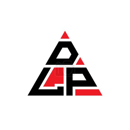 Illustration for DLP triangle letter logo design with triangle shape. DLP triangle logo design monogram. DLP triangle vector logo template with red color. DLP triangular logo Simple, Elegant, and Luxurious Logo. - Royalty Free Image
