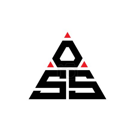 Ilustración de Diseño de logotipo de letra de triángulo OSS con forma de triángulo. Diseño del logotipo del triángulo OSS monograma. Plantilla de logotipo de vector de triángulo OSS con color rojo. Logotipo triangular OSS Logotipo simple, elegante y lujoso. - Imagen libre de derechos