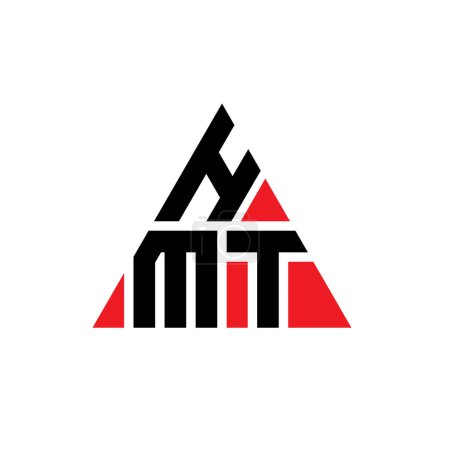 Illustration for HMT triangle letter logo design with triangle shape. HMT triangle logo design monogram. HMT triangle vector logo template with red color. HMT triangular logo Simple, Elegant, and Luxurious Logo. - Royalty Free Image