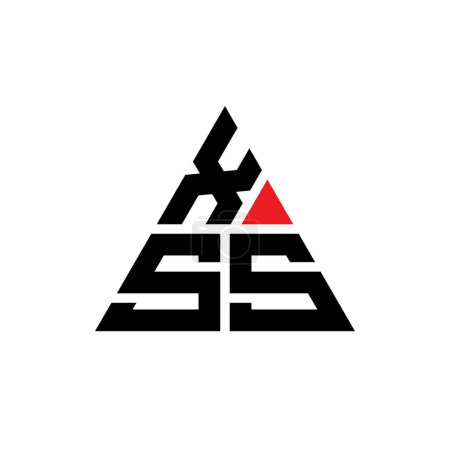 Foto de Diseño del logotipo de letra triangular XSS con forma de triángulo. Monograma de diseño del logotipo del triángulo XSS. Plantilla de logotipo de vector triangular XSS con color rojo. Logotipo triangular XSS Logotipo simple, elegante y lujoso. - Imagen libre de derechos