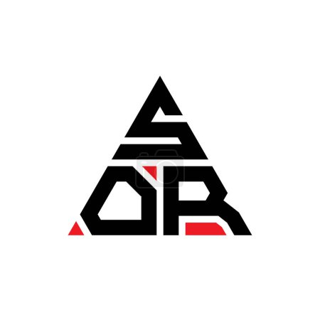 Ilustración de Diseño del logotipo de la letra del triángulo SOR con forma de triángulo. Monograma de diseño del logotipo del triángulo SOR. Plantilla de logotipo de triángulo SOR con color rojo. Logotipo triangular SOR Logotipo simple, elegante y lujoso. - Imagen libre de derechos