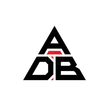 Illustration for ADB triangle letter logo design with triangle shape. ADB triangle logo design monogram. ADB triangle vector logo template with red color. ADB triangular logo Simple, Elegant, and Luxurious Logo. - Royalty Free Image