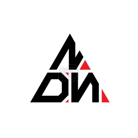 Illustration for NDN triangle letter logo design with triangle shape. NDN triangle logo design monogram. NDN triangle vector logo template with red color. NDN triangular logo Simple, Elegant, and Luxurious Logo. - Royalty Free Image