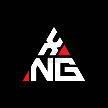 Illustration for XNG triangle letter logo design with triangle shape. XNG triangle logo design monogram. XNG triangle vector logo template with red color. XNG triangular logo Simple, Elegant, and Luxurious Logo. - Royalty Free Image