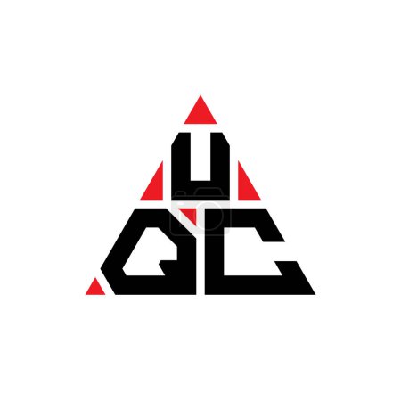 Ilustración de Diseño del logotipo de la letra del triángulo UQC con forma de triángulo. Monograma de diseño del logotipo del triángulo UQC. Plantilla de logotipo de vector de triángulo UQC con color rojo. Logotipo triangular UQC Logotipo simple, elegante y lujoso. - Imagen libre de derechos