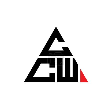 Illustration for CCW triangle letter logo design with triangle shape. CCW triangle logo design monogram. CCW triangle vector logo template with red color. CCW triangular logo Simple, Elegant, and Luxurious Logo. - Royalty Free Image