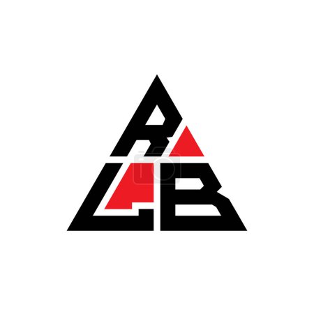 Illustration for RLB triangle letter logo design with triangle shape. RLB triangle logo design monogram. RLB triangle vector logo template with red color. RLB triangular logo Simple, Elegant, and Luxurious Logo. - Royalty Free Image