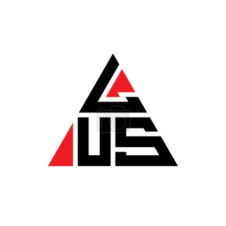 Illustration for LUS triangle letter logo design with triangle shape. LUS triangle logo design monogram. LUS triangle vector logo template with red color. LUS triangular logo Simple, Elegant, and Luxurious Logo. - Royalty Free Image
