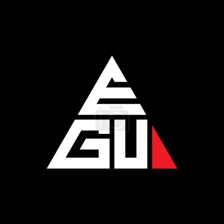 Illustration for EGU triangle letter logo design with triangle shape. EGU triangle logo design monogram. EGU triangle vector logo template with red color. EGU triangular logo Simple, Elegant, and Luxurious Logo. - Royalty Free Image