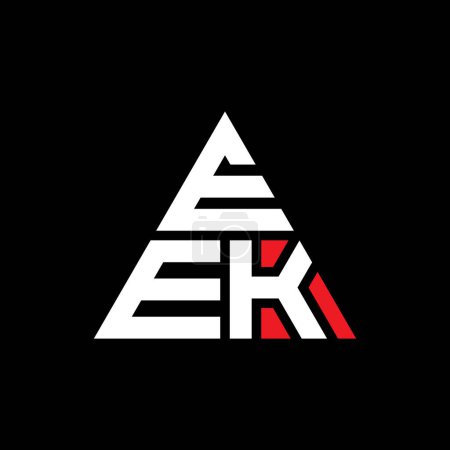 Téléchargez les illustrations : EEK triangle lettre logo design avec forme de triangle. EEK triangle logo design monogramme. Modèle de logo vectoriel triangle EEK avec couleur rouge. Logo triangulaire EEK Logo simple, élégant et luxueux. - en licence libre de droit