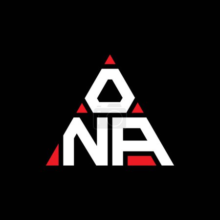 Ilustración de Diseño del logotipo de la letra del triángulo ONA con forma de triángulo. Monograma de diseño del logotipo del triángulo ONA. Plantilla de logotipo de vector de triángulo ONA con color rojo. Logo triangular ONA Logotipo simple, elegante y lujoso. - Imagen libre de derechos