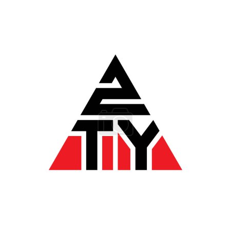 Illustration for ZTY triangle letter logo design with triangle shape. ZTY triangle logo design monogram. ZTY triangle vector logo template with red color. ZTY triangular logo Simple, Elegant, and Luxurious Logo. - Royalty Free Image