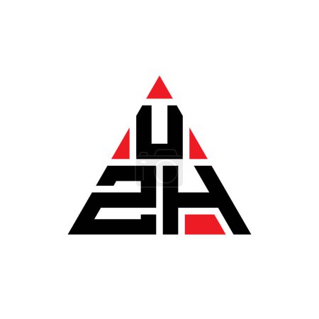 Ilustración de Diseño del logotipo de la letra del triángulo UZH con forma de triángulo. Monograma de diseño del logotipo del triángulo UZH. Plantilla de logotipo de vector de triángulo UZH con color rojo. Logotipo triangular UZH Logotipo simple, elegante y lujoso. - Imagen libre de derechos