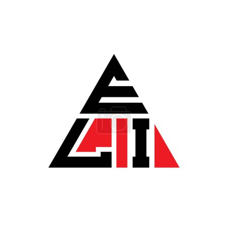 Ilustración de Diseño del logotipo de la letra del triángulo ELI con forma de triángulo. Monograma de diseño de logotipo de triángulo ELI. Plantilla de logotipo de vector de triángulo ELI con color rojo. Logotipo triangular ELI Logotipo simple, elegante y lujoso. - Imagen libre de derechos
