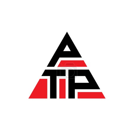Ilustración de Diseño del logotipo de la letra del triángulo PTP con forma de triángulo. Diseño del logotipo del triángulo PTP monograma. Plantilla de logotipo de vector de triángulo PTP con color rojo. Logo triangular PTP Logotipo simple, elegante y lujoso. - Imagen libre de derechos