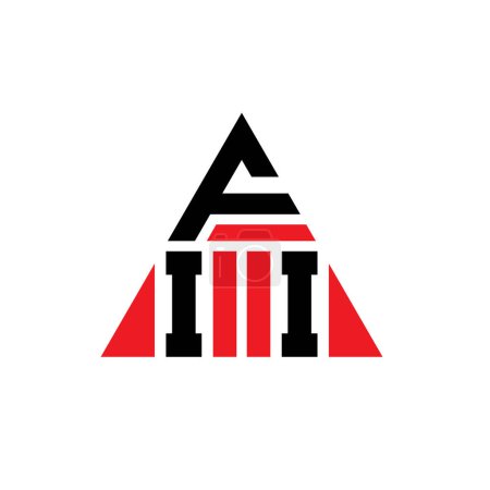 Ilustración de Diseño del logotipo de la letra del triángulo FII con forma de triángulo. Monograma de diseño del logotipo del triángulo FII. Plantilla de logotipo de triángulo FII con color rojo. Logo triangular FII Logotipo simple, elegante y lujoso. - Imagen libre de derechos