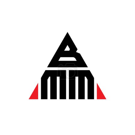 Illustration for BMM triangle letter logo design with triangle shape. BMM triangle logo design monogram. BMM triangle vector logo template with red color. BMM triangular logo Simple, Elegant, and Luxurious Logo. - Royalty Free Image