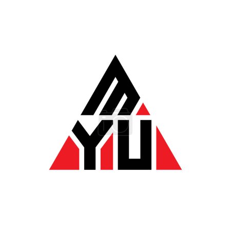 Ilustración de Diseño del logotipo de la letra del triángulo MYU con forma de triángulo. Monograma de diseño del logotipo del triángulo MYU. Plantilla de logotipo de vector de triángulo MYU con color rojo. Logotipo triangular MYU Logotipo simple, elegante y lujoso. - Imagen libre de derechos