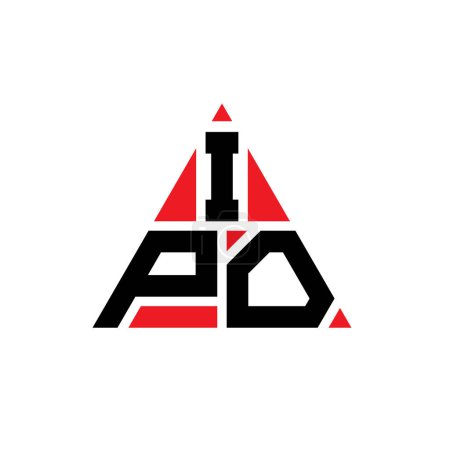 Ilustración de Diseño de logotipo de letra de triángulo IPO con forma de triángulo. Diseño del logotipo del triángulo IPO monograma. Plantilla de logotipo de triángulo IPO con color rojo. Logo triangular IPO Logotipo simple, elegante y lujoso. - Imagen libre de derechos