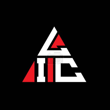 Illustration for LIC triangle letter logo design with triangle shape. LIC triangle logo design monogram. LIC triangle vector logo template with red color. LIC triangular logo Simple, Elegant, and Luxurious Logo. - Royalty Free Image