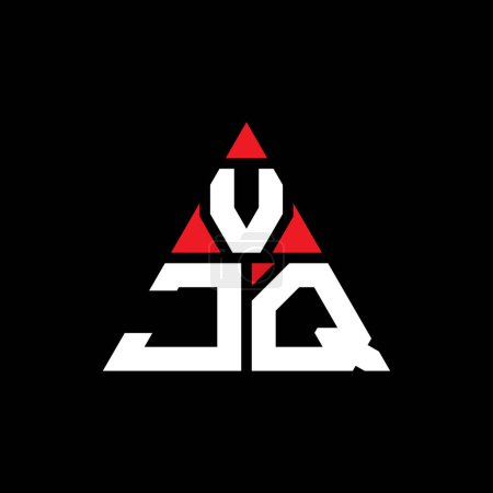Ilustración de Diseño del logotipo de la letra del triángulo VJQ con forma de triángulo. Monograma de diseño del logotipo del triángulo VJQ. Plantilla de logotipo de vector de triángulo VJQ con color rojo. Logotipo triangular VJQ Logotipo simple, elegante y lujoso. - Imagen libre de derechos
