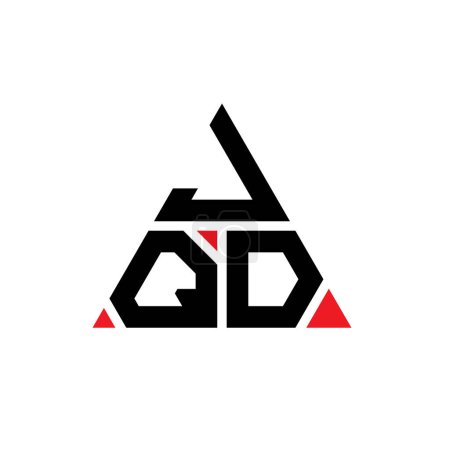 Illustration for JQD triangle letter logo design with triangle shape. JQD triangle logo design monogram. JQD triangle vector logo template with red color. JQD triangular logo Simple, Elegant, and Luxurious Logo. - Royalty Free Image