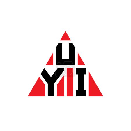 Illustration for UYI triangle letter logo design with triangle shape. UYI triangle logo design monogram. UYI triangle vector logo template with red color. UYI triangular logo Simple, Elegant, and Luxurious Logo. - Royalty Free Image