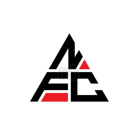 Ilustración de Diseño del logotipo de la letra del triángulo NFC con forma de triángulo. Monograma de diseño del logotipo del triángulo NFC. Plantilla de logotipo de vector de triángulo NFC con color rojo. Logo triangular de NFC Logotipo simple, elegante y lujoso. - Imagen libre de derechos