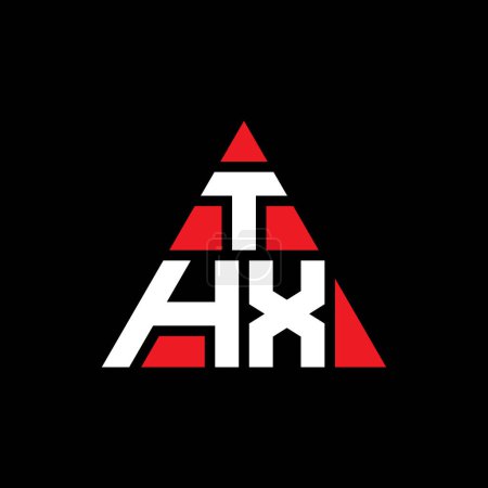 Ilustración de Diseño del logotipo de la letra del triángulo THX con forma de triángulo. Diseño del logotipo del triángulo THX monograma. Plantilla de logotipo de vector de triángulo THX con color rojo. Logo triangular THX Logotipo simple, elegante y lujoso. - Imagen libre de derechos