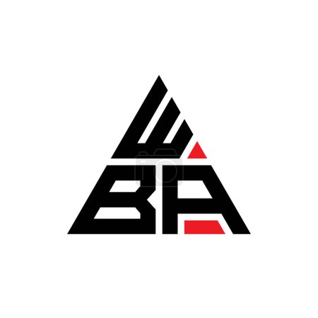 Illustration for WBA triangle letter logo design with triangle shape. WBA triangle logo design monogram. WBA triangle vector logo template with red color. WBA triangular logo Simple, Elegant, and Luxurious Logo. WBA - Royalty Free Image